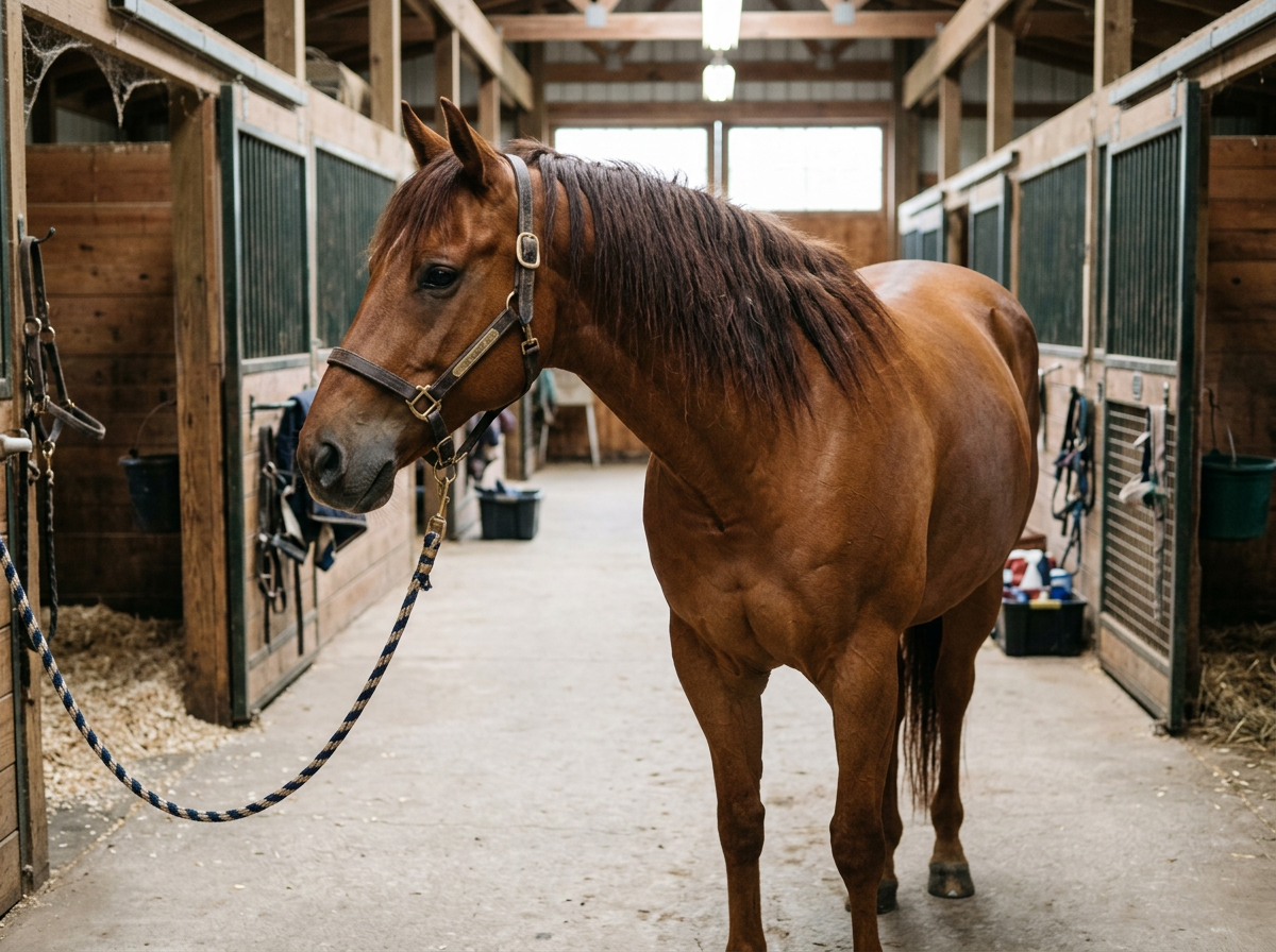 Before braiding — loose, untrimmed mane